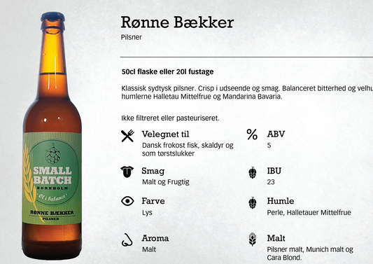Pilsner Rønne Bækker 5%, 50 cl