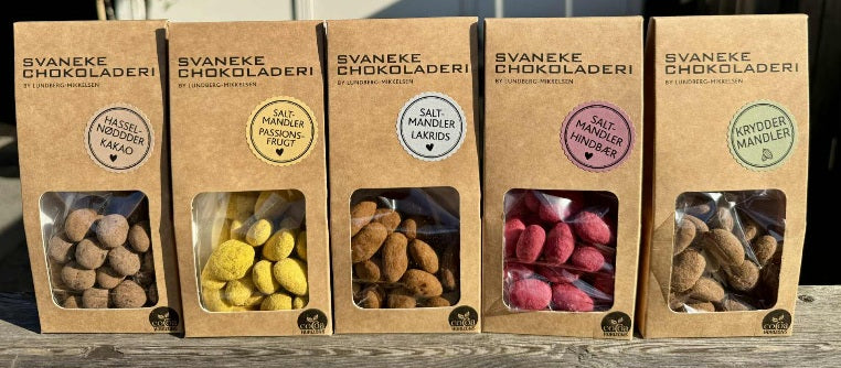 Gaveæske med 2 poser fra Svaneke Chokoladeri 2x90g