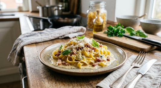 Carbonara med citron pasta