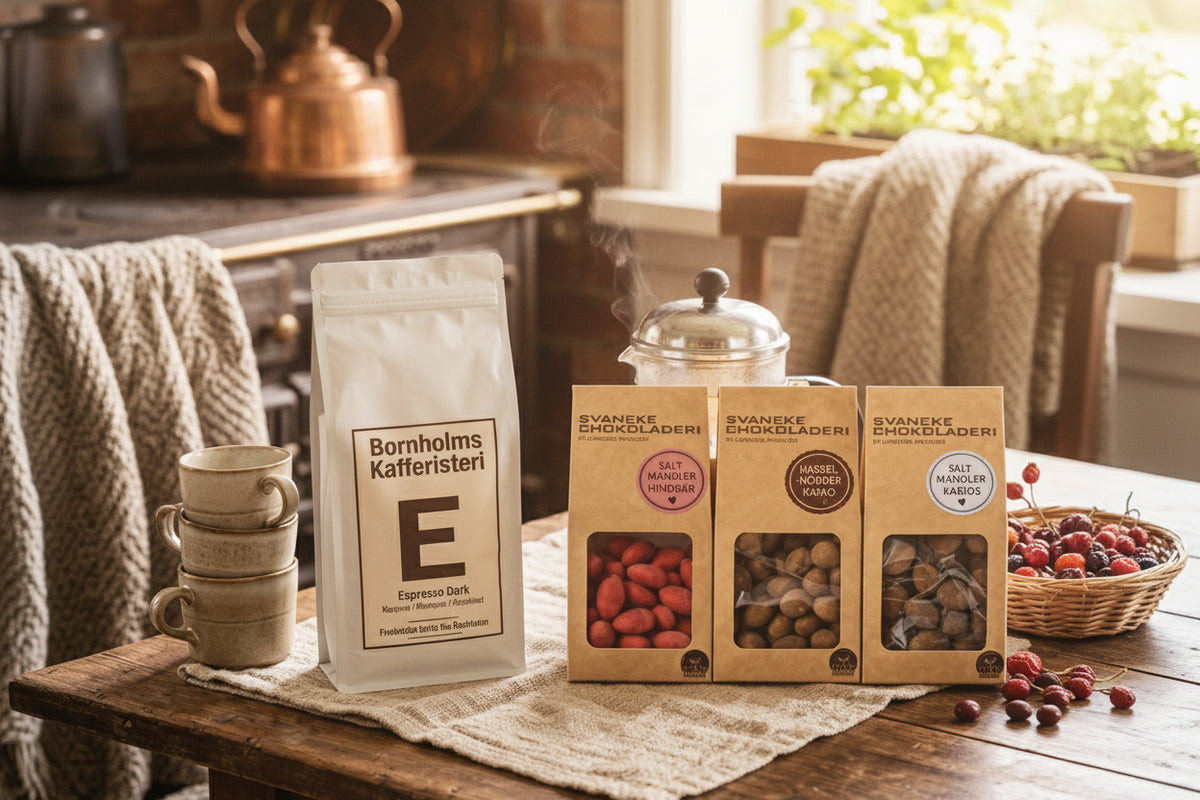 Luksuskaffe m/chokolade fra Svaneke Chokoladeri 500g + 3x90g