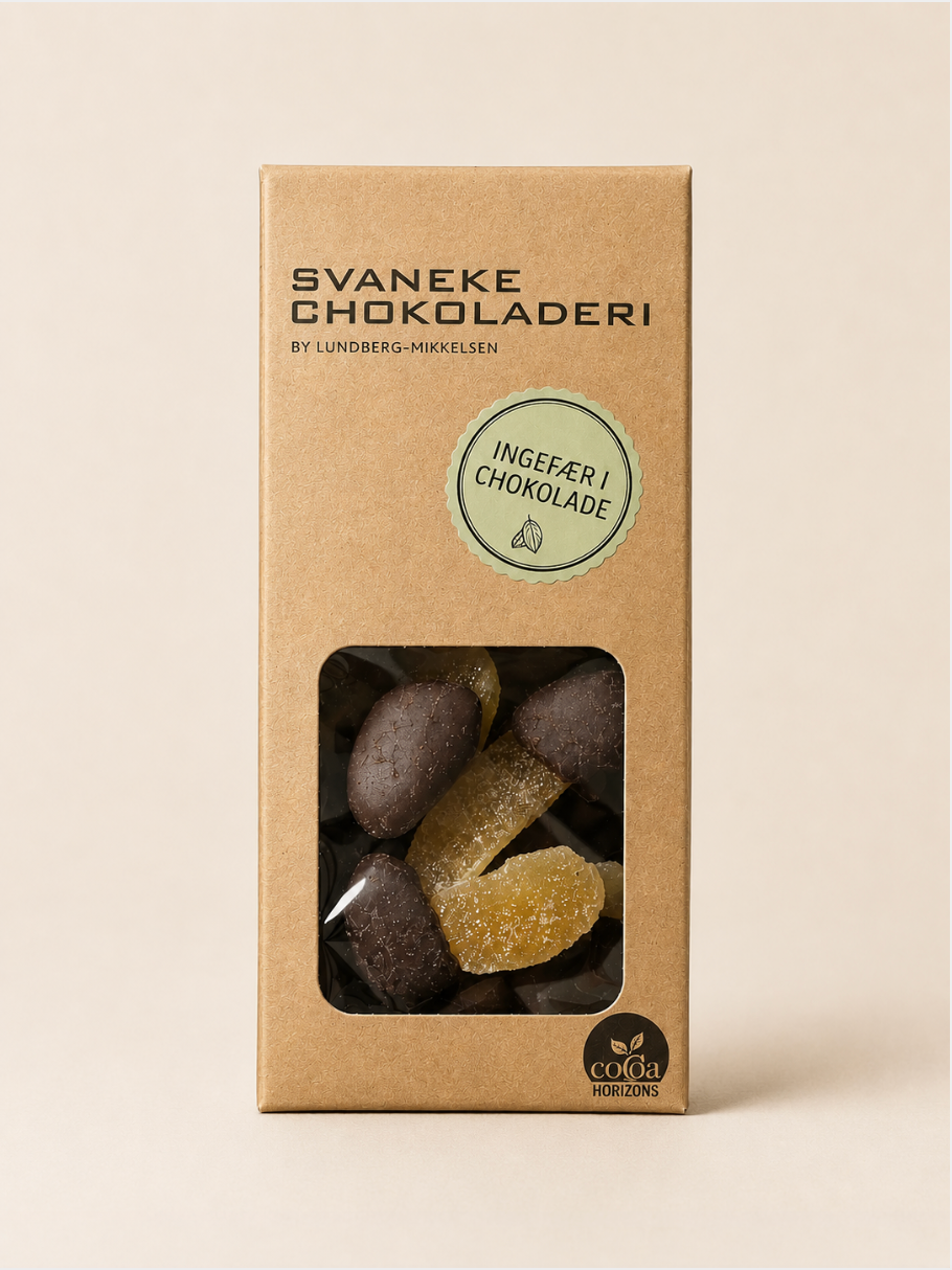 Ingefær & mørk chokolade 90g