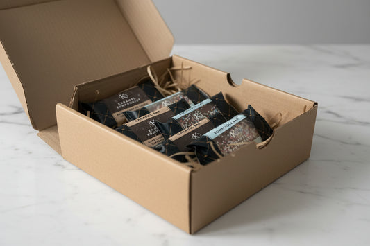 Gaveæske med 6 stk. karamelbarer