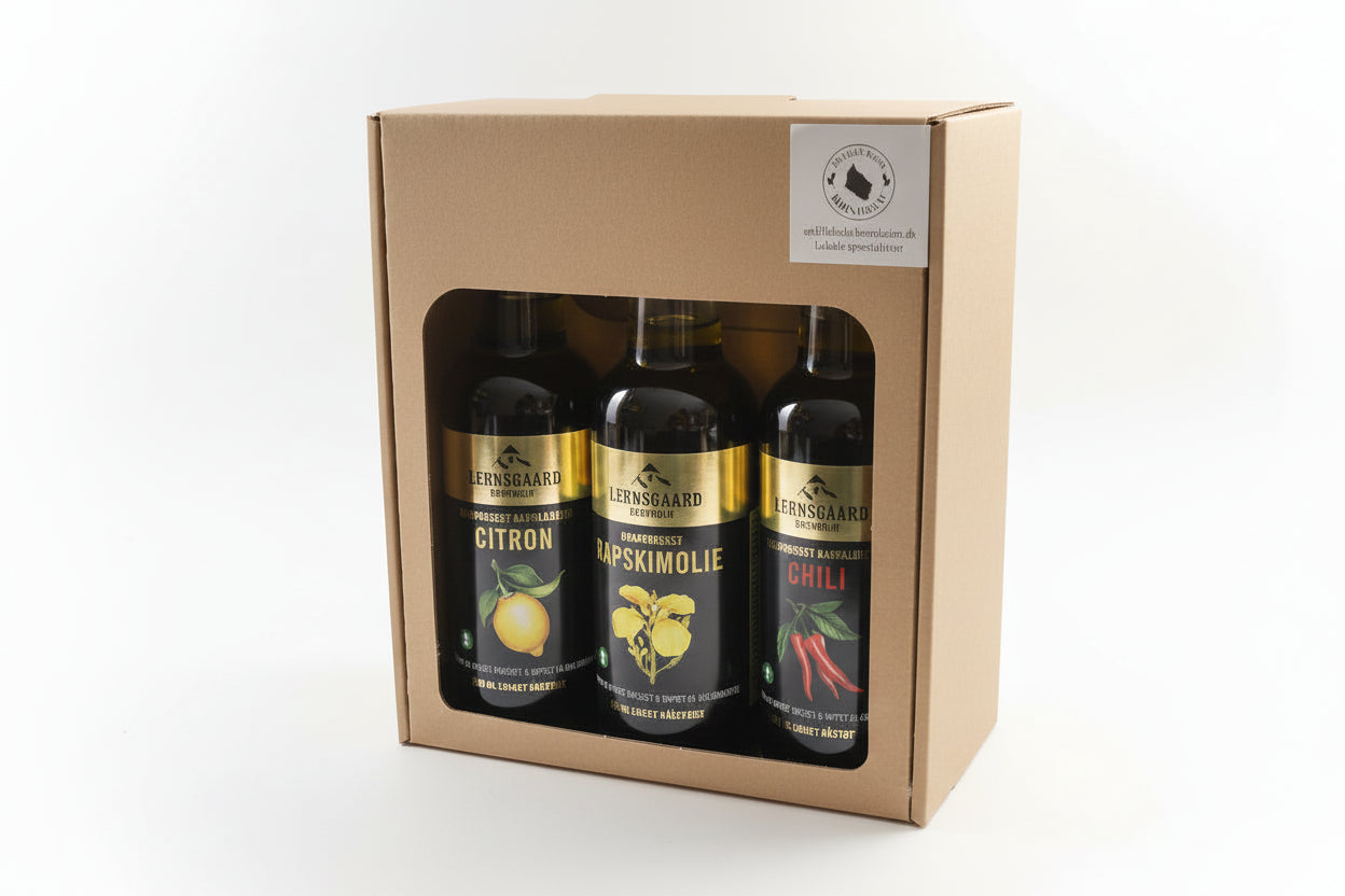 Gaveæske med 3 stk. olie fra Lehnsgaard 3x250ml