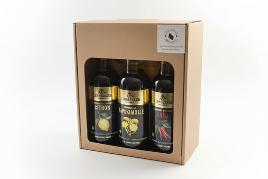 Gaveæske med 3 stk. olie fra Lehnsgaard 3x250ml