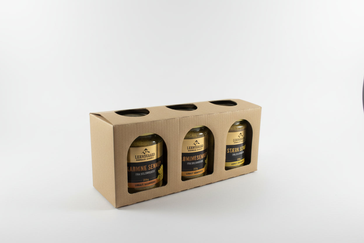 Gaveæske med 3 sennep fra Lehnsgaard, 3x250g