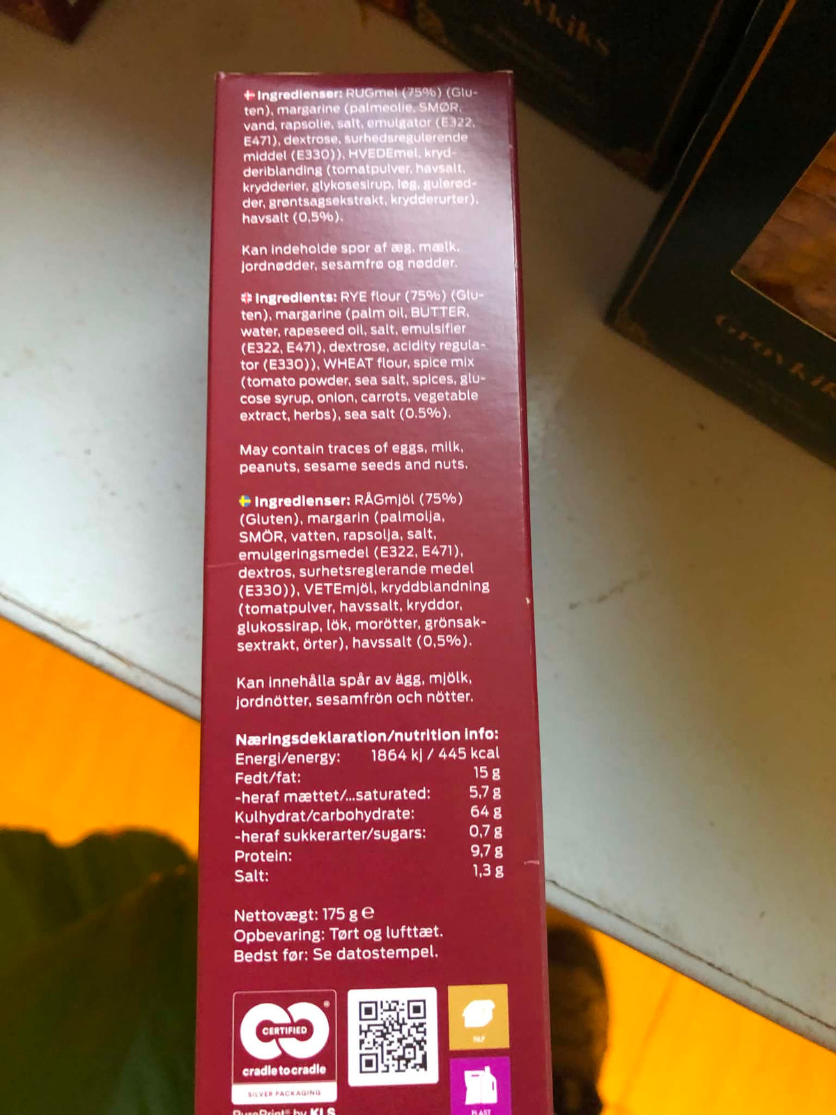 Rugkiks 175g, Pikant/Havsalt, Bornholmerkiksen Rød